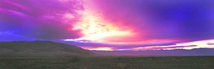Fine Art Panoramic Landscape Photography Purple Sunset, Death Valley
